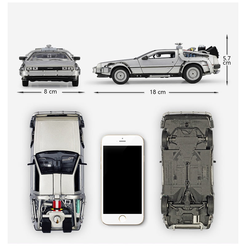 1:24 DMC-12 DeLorean Time Machine Back to the Future Car Static Die Cast