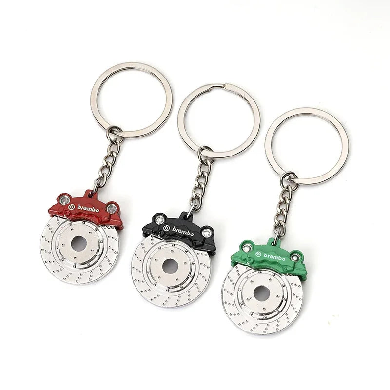 Brake Disc Wheel Caliper Metal Keychain